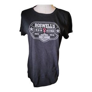 Boswells Harley Davidson Women's Baby Tee Size XL